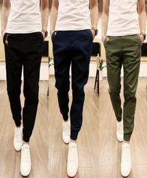 Plain Pants Men Casual Chinos Trousers Joggers Slim Fit Man Chinos Pants With Elastic Cuff Clothing Summer Autumn5523029