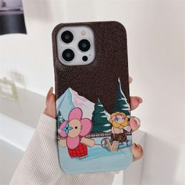 Designer Phone Cases for iPhone 15 15pro 14 14pro 14plus 13 13pro Leather Hard Shell Luxury Cellphone Case Cover with box