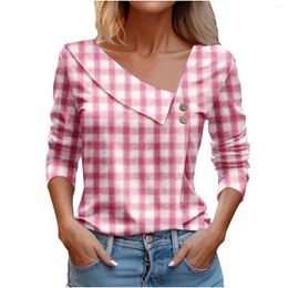 Women's T Shirts Fall Clothes For Women 2024 Tops Sexy V Neck Hoodie With Button Casual Long Sleeve Shirt Warm