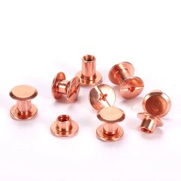 10pcs Rose Gold Binding Chicago Screws Nails Long Studs Rivets Leather Craft Hardware Accessories Rod Length 4~50mm