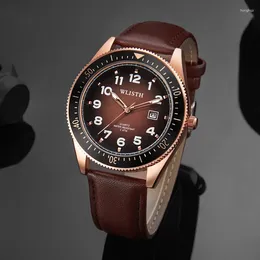 Wristwatches DESIGN Classic Luxury Men Auto Calendar Wristwatch Stainless Steel 30M Waterproof Watches Quartz Sports Luminous Clock Male