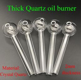 New upgrade Handcraft Crystal Quartz Oil Burner Pipe Mini Smoking Hand Pipes 2mm Thick quartz Oil Pipe VS traditional glass oil bu8974417