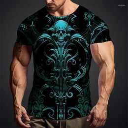 Men's T Shirts Summer T-shirt Retro Skull Fashion Casual Hip Hop Harajuku Style Printed Short Sleeve Round Neck Pul