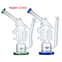 Unique Hookahs Recycler Glass Bong Heady Matrix Bongs Water Pipes Oil Rigs Perc Dab Rig WP558