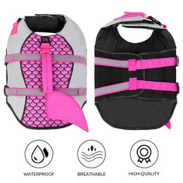 Dog Life Jackets Ripstop Dog Life Vest with Reflective Strip Dog Shark Life Jacket Dog Lifesavers Swimsuits for Swimming Boating