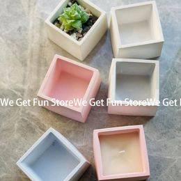 Concrete Square Flowerpot Silicone Mould Plaster Aromatherapy Candle Jar Mold Candlestick Mold Pen Holder Mould
