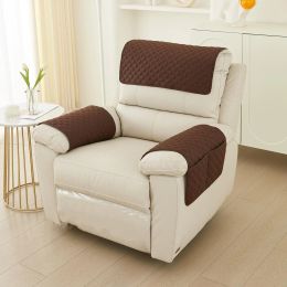 Quilted Recliner Chair Slipcover Mat Anti Slip Dogs Pet Kids Sofa Armrest Towel Cover Armchair Furniture Protector Couch Cushion