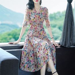 413N58 JW3046 Customization Top Silk Women's Autumn Dress High Quality Printed Slim Fit Silkworm Skirt Multi Colour