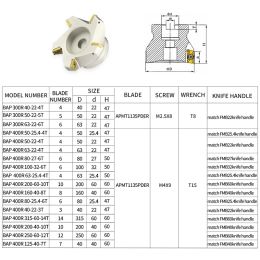 BAP 300R 50-22-5T BAP 400R 40-22-3T BAP Right Angle Face End Mill Flat Cutter APMT1135/APMT1604 Carbide Inserts CNC Mill Lathe