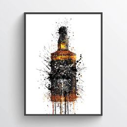 Retro Whiskey Canvas Paintings Beer Intage Soft Drink Vintage Posters and Prints Wall Art Picture Pub Bar Home Casino Decor