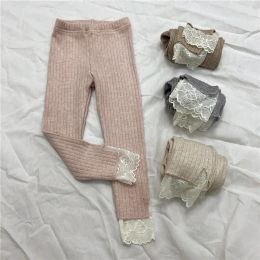 Trousers Honeycherry Autumn Girls Stretch Leggings Lace Slim Pants Baby Leggings Girls Leggins for Kids Girl