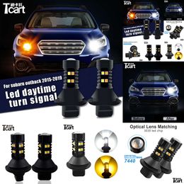 Car Accessories for Subaru Outback Led Drl Daytime Running Lights Turn Signal 7440 T20 2010 2015 2016 2017 2018 2019