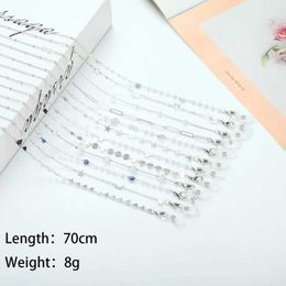 Eyeglasses chains 2023 Fashion Silver Sunglasses Chain Mask Hanging Rope Disc Pearl Rose Glass Chain Mask New Jewellery C240411