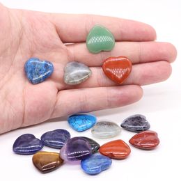 Multicolor Heart Shaped Gemstone Decoration, Natural Crystals, DIY Gem Jewelry, Chakra Reiki Craft, Fun Toys, Love Gifts, 20mm