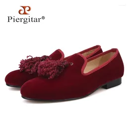 Casual Shoes Handmade Fashion Fabric Tassel Men Velvet British Nobility Style Party And Wedding Loafers Dress Shoe Men's Flats