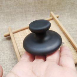1 Black Raw Stone Oil Massage Mushroom Shaped Spa Energy Stone for Body Facial Massage Stone Shaving Back Massager