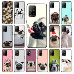 Animal Cute Pug Dog Phone Case for OPPO A54 A74 A94 A53S A9 A5 A15 A16 A91 A96 A76 Reno8 8Pro Reno2 Z