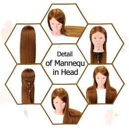 80% Real Hair Makeup Practise Training Head Hairdressing Mannequin Doll Head for Hairdressers Practise Blonde Hairs Curling