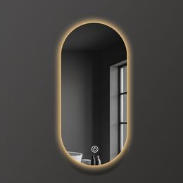 Oval Wall Mount Mirror Bathroom Led Lighted Makeup Mirror Creative Modern Smart Dekoracyjne Lustra Living Room Decoration