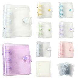 Portable Creative Cute Transparent Loose-leaf Hand Book Portable Mini 3 Ring Binder Student Notebook Office School Supplies