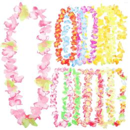 Decorative Flowers 50PCS Hawaiian Leis Luau Party Supplies Dance Garland Flower For Tropical ( Assorted Color ) Christmas