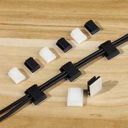 10Pcs Fixing Clip Table Desk Storage Cord Management Car Wire Clip Wire Tie Cable Clips Self-adhesive Cable Clamp