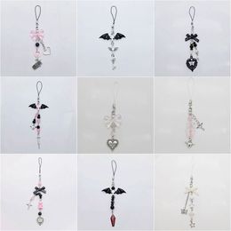 1Pc Sweet Love Beaded Mobile Phone Strap Lanyard Hanging Chain Cool Girl Cute Mobile Lanyard Handmade DIY Bag Charms