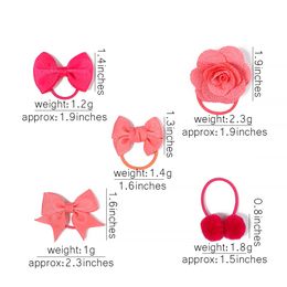 10Pcs Kids Bows Elastic Hair Bands For Girls Hairball Rubber Band Headband Ponytail Holder Headwear Hair Accessories Gift Card
