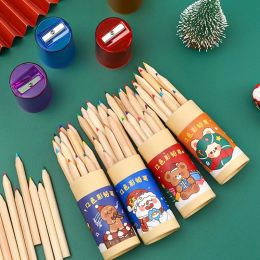 12Pcs/pack Coloured Pencil Child School Supplies Stationery Barreled Oily Coloured Pencils Art Tool for Adult Kid Colouring