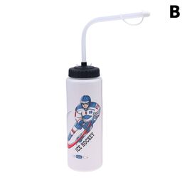 1PC 1000ML Ice Hockey Water Bottle Portable Large Capacity Football Lacrosse Bottle Classic Extended Tip Design Sports Gear