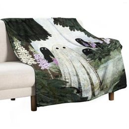 Blankets Foxglove Ghosts Throw Blanket Stuffed Fluffy Dorm Room Essentials Decorative Bed