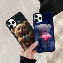 Cute teddy bear Phone Case For iphone 11 13 12 14 x xs xr pro max mini plus boys girls cover