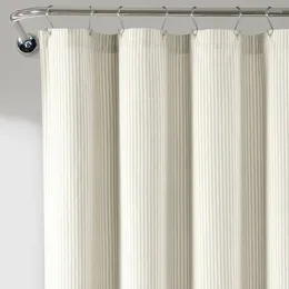 Shower Curtains Neutral Colours Farmhouse Vintage Striped Yarn Dyed Cotton Curtain (72"x72")