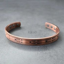 Bangle Magnetic Pure Copper Bracelet Male Beneficial Vintage Cross Energy Magnetic Copper Bracelet Adjustable Bracelet for Men 24411