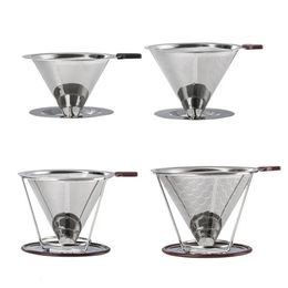 Stainless Steel Coffee Filter Reusable Double Layer Filters Funnel Coffee Dripper Filter Cup Durable Coffee Brew Tools 240411