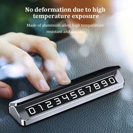 Car Phone Number Card Parking Card Aluminium Creative Telephone Number Plate Park Stop Display Automobile Interior Accessories