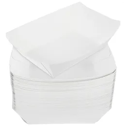 Take Out Containers 50 Pcs Frying Chicken Holders Snacks Boat Takeout Packing Box Fried Case Paper Food Boats