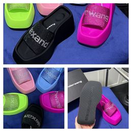 Designer Luxury Sandals Slippers Womens Velvet rhinestone Velcro tape Soft Room GAI Platform Size 35-42 10cm formal office