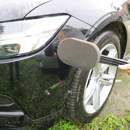 PC Car Tyre Wax Brush Sponge Brush With Long Handle Brush Automotive Vehicle Cleaning Brush