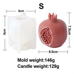 3d Pomegranate Fruit Silicone Candle Mold For Diy Handmade Aromatherapy Candle Ornaments Handicrafts Soap Baking Mousse Mould