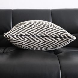 New Light Luxury Texture Woven Pillowcase Black and White Simplicity Wool Crochet Pillow Covers Decorative Pillows Decor Home