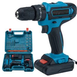 Rechargeable Electric Hand Drill Set Pistol Screwdriver Household Impact Tool Lithium Battery 240407