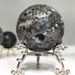 Decorative Figurines Real Natural Flame Stone Yooperlite Crystal Rocks Moon Shaped Ball Planet Sphere Geological Gemstones And Minerals