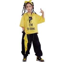 Girls Hip Hop Dance Clothes Loose T Shirt Pants Boys Street Dance Costume Loose Summer Casual Wear Jazz Performance Outfit 10689