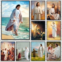 Canvas Painting Jesus and Virgin Mary Bible Stories Nordic Poster and Prints Pure Sacred Wall Picture for Living Room Home Decor