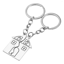 Keychains 2PCS Couple House Set Alloy Plating Personality Creative Key Rings Jewellery Decor Gift For Men And Women