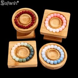 1PC Jewellery Plate Tray Design Bracelates Rings Holder Display Case Crafts Gifts Organiser Beads Showcase Natural Board Wooden