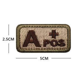 Blood Type Patches Hook Loop Embroidery Military Tactics Emblem For Coat Backpack DIY Stripe Fabric A+ B+ O+ AB+ Patches