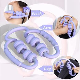 Handheld Muscle Roller Massager Deep Tissue Trigger Point Fascial Release Massage Tools for Neck Shoulder Arm Leg Pain Relief