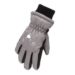 Children Skiing Cycling Gloves Toddler Thick Warm Mittens Waterproof Windproof Outdoor Sports Bear Face Gloves